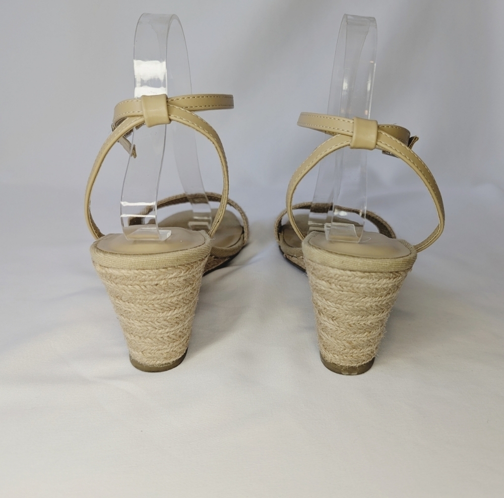 Joie Lila Natural Straw Jute Strappy Ankle Wedge Sandals, Women's Size 10 - Picture 5 of 9